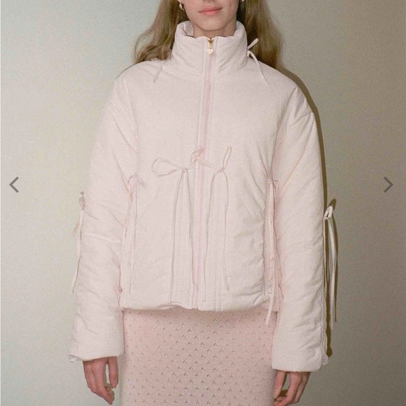 My Mum Made It Bow puffer jacket - Picture 2 of 9